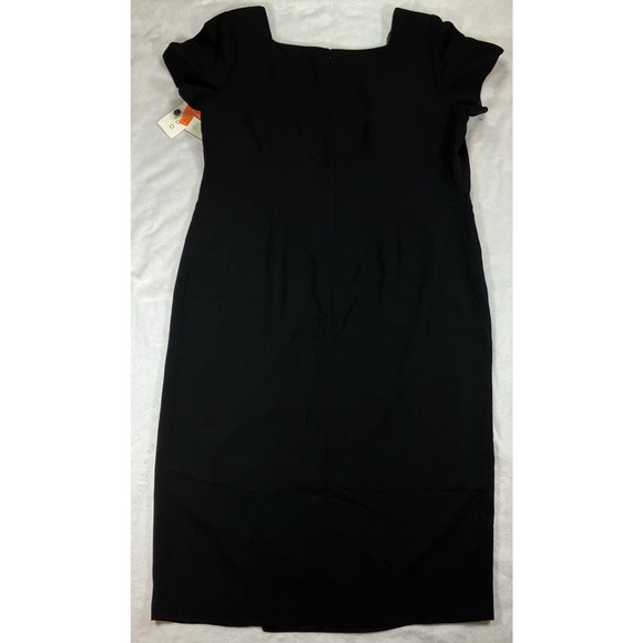 Vintage Virgo Black Maxi Dress Womens Plus Size 24 Buttons Shoulder Pads 90s NWT - Picture 2 of 13